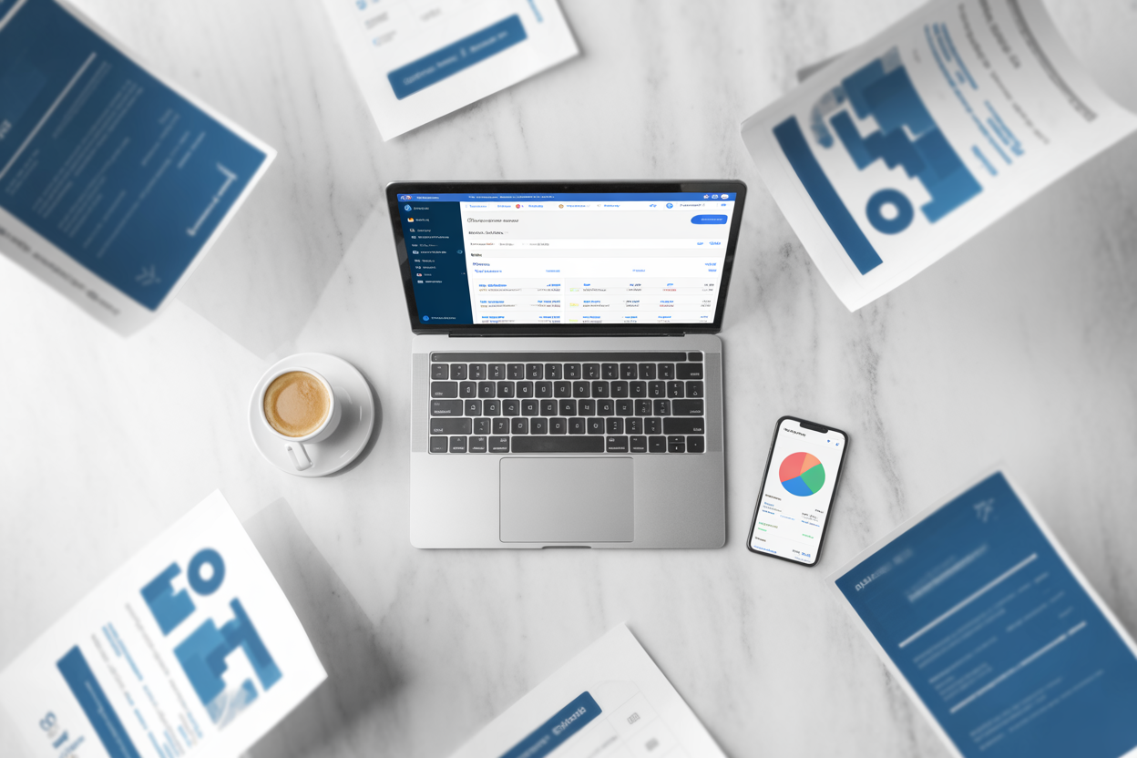 An infographic showcasing the top 5 advantages of using AI in financial reporting, including error reduction, time savings, and improved analytics.